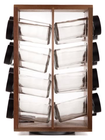 Homla 17tlg. Gewürzregal-Set ''Lenne'' in Hellbraun - (B)17 x (H)28 x (T)12 cm