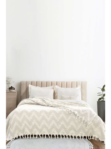 Colourful Cotton Tagesdecke "Naomi" in Creme/ Beige