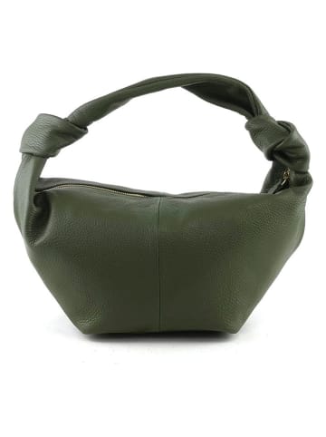 Marlon Leder-Schultertasche "Saray" in Dunkelgrün - (B)36 x (H)21 x (T)16 cm