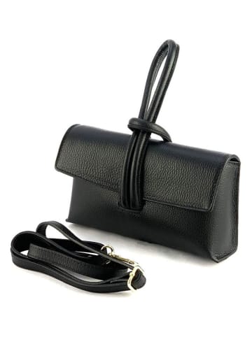 Marlon Leder-Henkeltasche "Michelle" in Schwarz - (B)23 x (H)13 x (T)6 cm