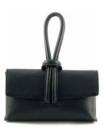 Marlon Leder-Henkeltasche "Michelle" in Schwarz - (B)23 x (H)13 x (T)6 cm