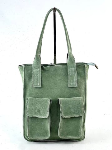 Marlon Leder-Schultertasche "Floriana" in Mint - (B)24 x (H)30 x (T)8 cm