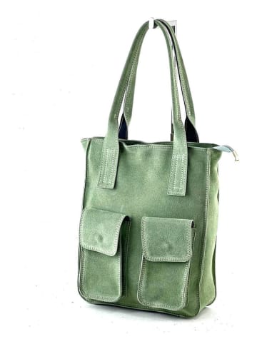 Marlon Leder-Schultertasche "Floriana" in Mint - (B)24 x (H)30 x (T)8 cm