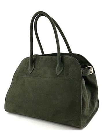 Marlon Leder-Schultertasche "Artus" in Dunkelgrün - (B)37 x (H)31 x (T)24 cm