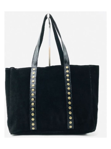 Marlon Leder-Shopper "Cornelia" in Schwarz - (B)45 x (H)26 x (T)11 cm