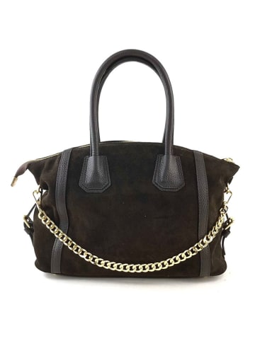 Marlon Leder-Schultertasche "Shania" in Schwarz - (B)36 x (H)21 x (T)12 cm