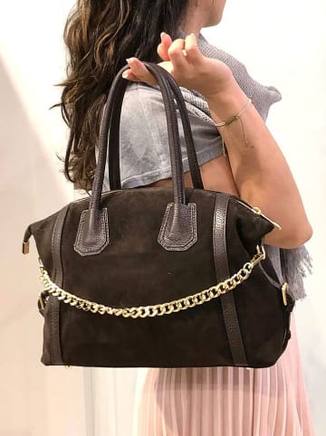 Marlon Leren schoudertas "Shania" zwart - (B)36 x (H)21 x (D)12 cm