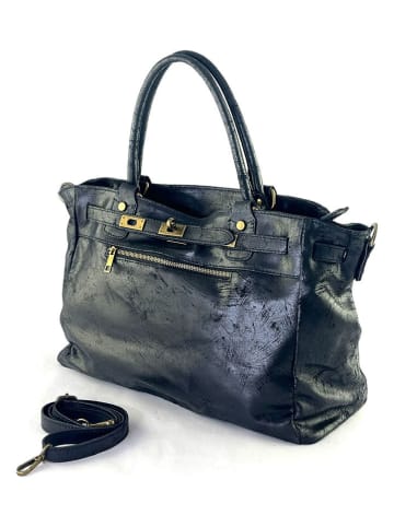 Marlon Leren schoudertas "Cecine" donkerblauw - (B)42 x (H)28 x (D)18 cm