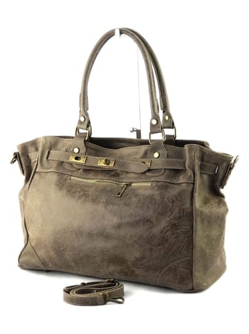 Marlon Leder-Schultertasche "Cecine" in Braun - (B)42 x (H)28 x (T)18 cm