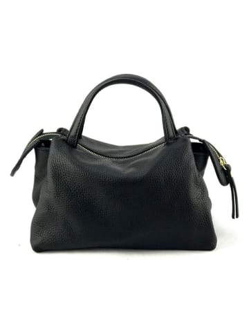 Marlon Leder-Henkeltasche "Mini Jasmine" in Schwarz - (B)24 x (H)22 x (T)16 cm