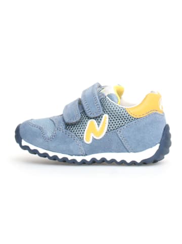 Naturino Leder-Sneakers "Sanny" in Hellblau/ Gelb