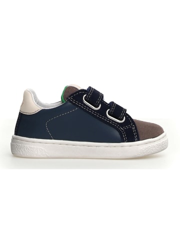 Naturino Skórzane sneakersy w kolorze granatowo-brązowo-pomarańczowym
