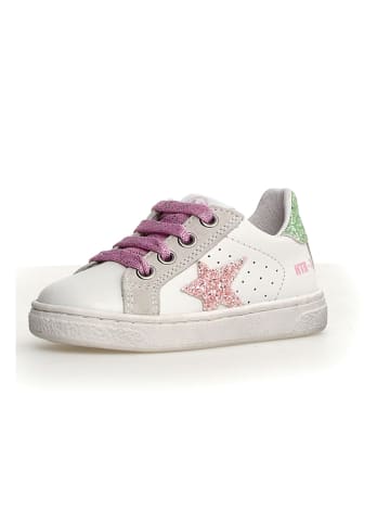 Naturino Leder-Sneakers in Weiß/ Rosa