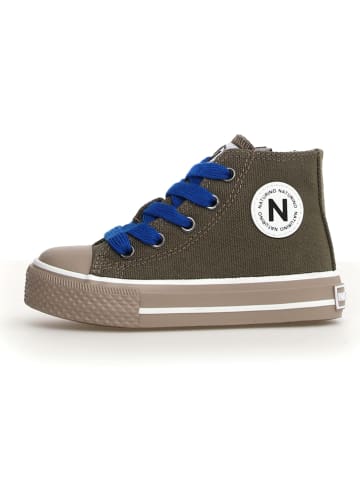 Naturino Sneakersy "Cipria" w kolorze oliwkowo-niebieskim