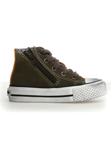 Naturino Leren sneakers kaki/lichtbruin