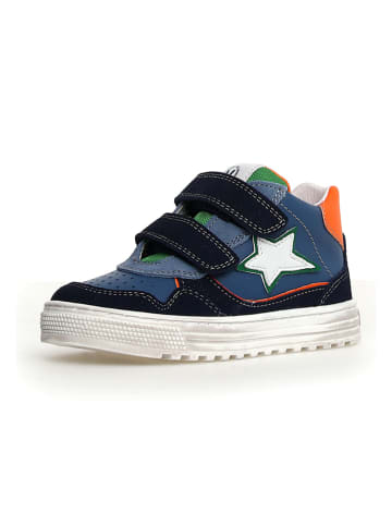 Naturino Leren sneakers blauw/oranje