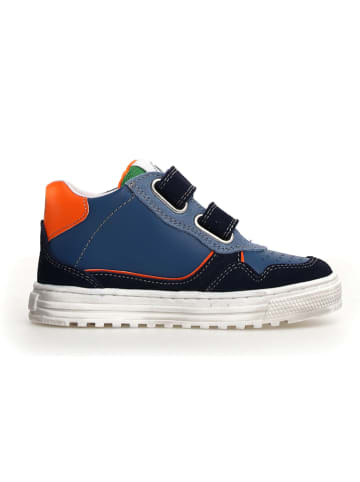 Naturino Leder-Sneakers in Blau/ Orange