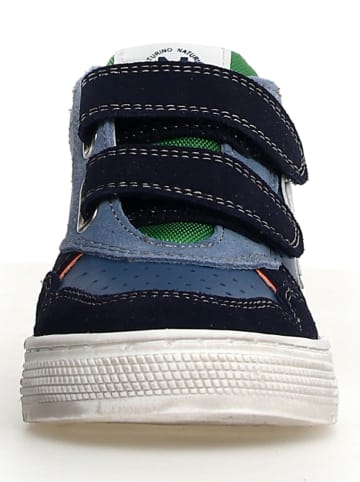 Naturino Leder-Sneakers in Blau/ Orange