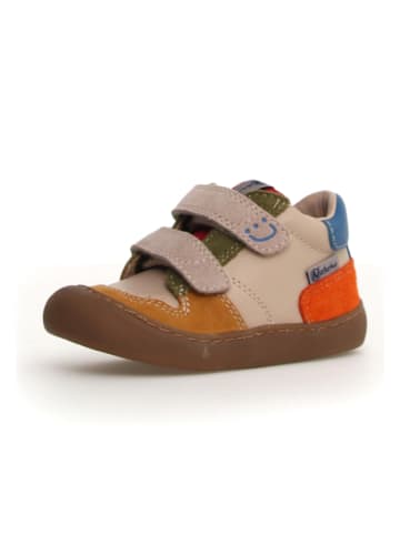 Naturino Leder-Sneakers in Beige/ Blau/ Rot