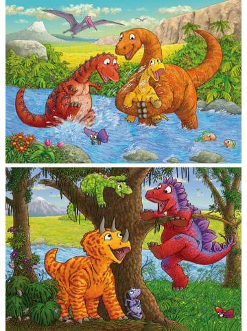 Ravensburger 24-częściowe puzzle (2 szt.) "Playing dinosaurs" - 4+