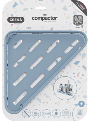 Compactor Półka prysznicowa "Grena" w kolorze błękitnym - 32 x 25 x 13 cm