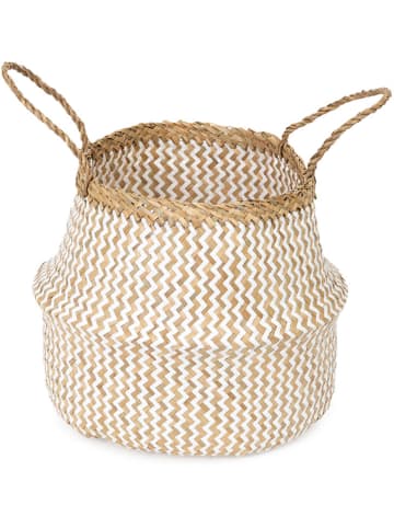 Compactor Opbergmand "Belly" beige/wit - (B)35 x (H)35 x (D)32 cm