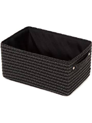 Compactor 2-delige set: opbergmanden "Lilou" zwart - (B)23 x (H)15 x (D)12 cm