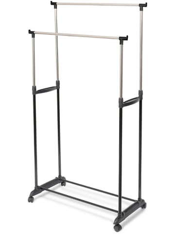 Compactor Kledingstang "Zeph" zwart/zilverkleurig - (L)78 x (B)42 x (H)165 cm