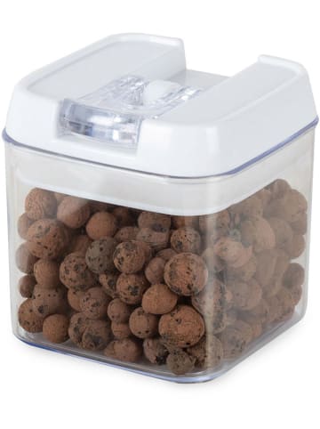 Compactor Vorratsdose in Transparent/ Weiß - (B)9,5 x (H)10 x (T)9,5 cm