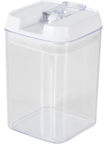 Compactor Vorratsdose in Transparent/ Weiß - (B)9,5 x (H)15,5 x (T)9,5 cm