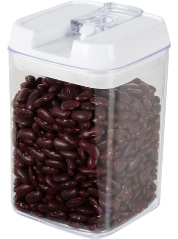 Compactor Vorratsdose in Transparent/ Weiß - (B)9,5 x (H)15,5 x (T)9,5 cm