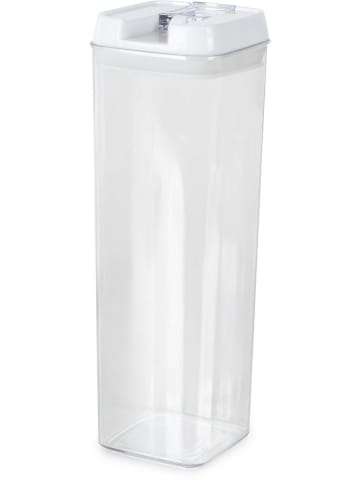 Compactor Voorraadpot transparant/wit - (B)9,5 x (H)30,5 x (D)9,5 cm