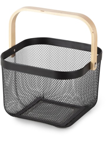 Compactor Opbergbox "Bora" zwart/beige - (B)24,5 x (H)24,5 x (D)17,5 cm