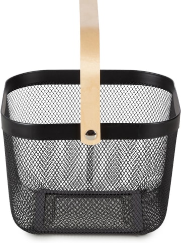 Compactor Aufbewahrungsbox "Bora" in Schwarz/ Beige - (B)24,5 x (H)24,5 x (T)17,5 cm