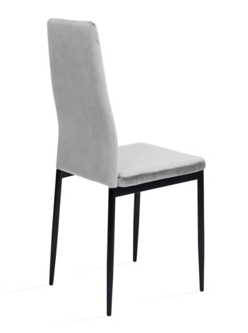 IDOMYA Factory 6-delige set: stoelen "Jade" lichtgrijs/zwart - (B)39 x (H)96 x (D)41,5 cm