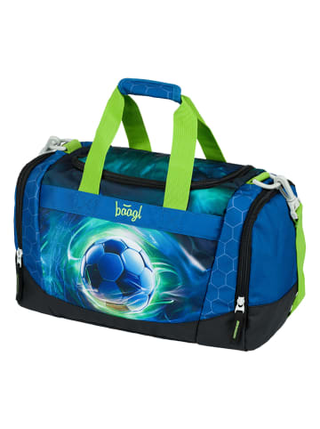 BAAGL Sportasche "Football Ball" in Blau/ Grün - (L)38 x (B)25 x (H)22 cm