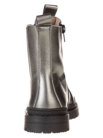 lamino Leren chelseaboots zilverkleurig