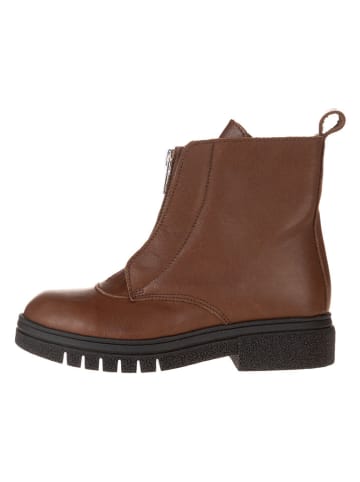 lamino Leder-Boots in Hellbraun
