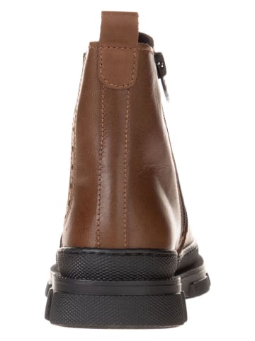 lamino Leren chelseaboots lichtbruin