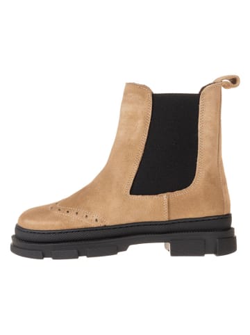 lamino Leren chelseaboots beige