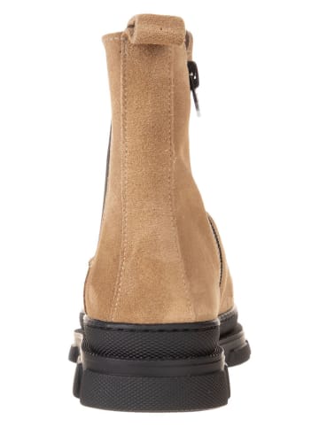 lamino Leren chelseaboots beige