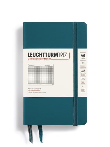 LEUCHTTURM1917 Kariertes Notizbuch in Petrol - A6