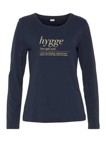 s.Oliver Pyjama in Dunkelblau/ Beige/ Orange