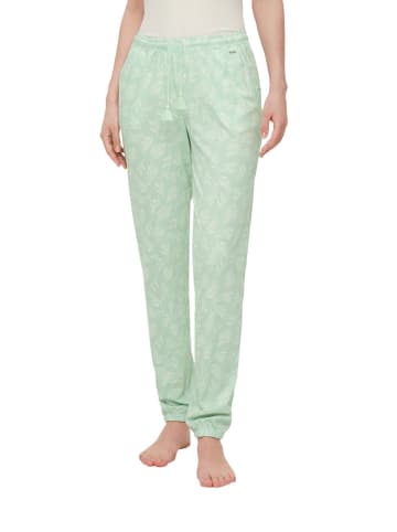 s.Oliver Pyjama-Hose in Hellgrün/ Weiß