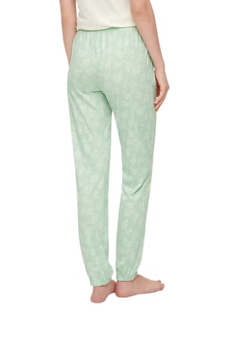 s.Oliver Pyjama-Hose in Hellgrün/ Weiß
