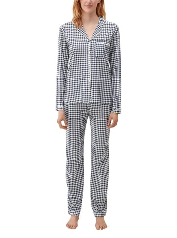 s.Oliver Pyjama donkerblauw/wit