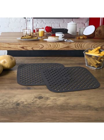 COOK CONCEPT Maty (2 szt.) w kolorze czarym do frytkownic na gorące powietrze - 21 x 21 cm