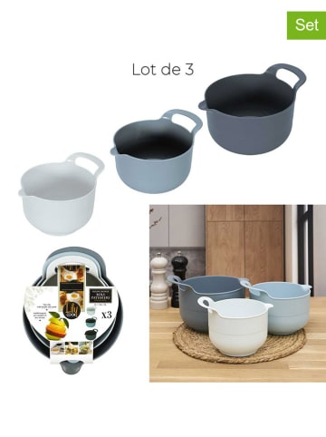 COOK CONCEPT Miski (3 szt.) w kolorze szarym, niebieskim i błękitnym