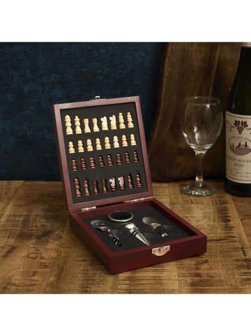 COOK CONCEPT 5tlg. Schach- & Bar-Set in Braun - (B)15 x (H)4,5 x (T)17 cm