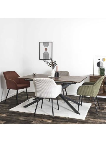 THE HOME DECO FACTORY 2er-Set: Esszimmerstühle in Khaki - (B)55,5 x (H)82 x (T)61 cm